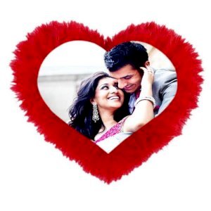 Personalized Fur Heart Pillow