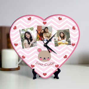Personalized Heart Shape Photo Clock