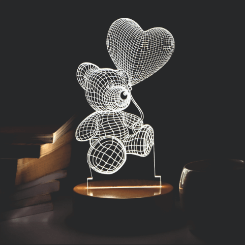 TEDDY BEAR 3D LED Acrylic Lamp