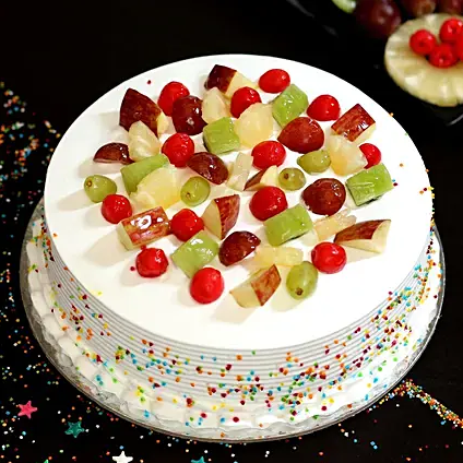 Fresh Fruit Vanilla Eggless Cake