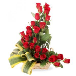 Lovely Red Roses Basket