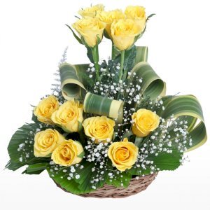 Yellow Roses Basket