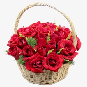 Red Rose Basket