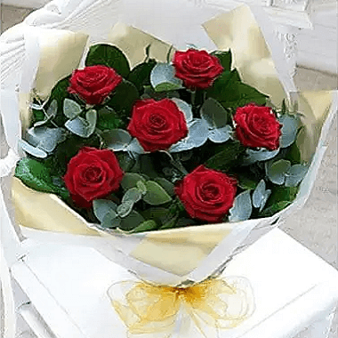 Bouquet of 6 Red Roses