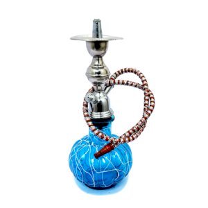 Sky Blue Glass Metal Hookah