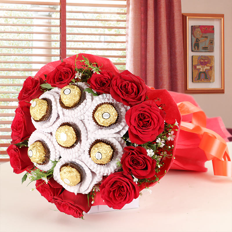 Roses N Rocher Bouquet