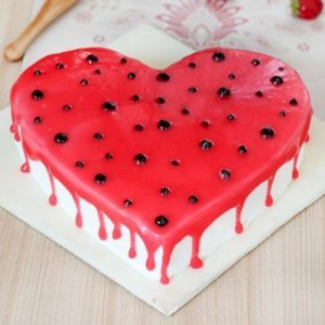 Strawberry Jelly Heart Shape Cake