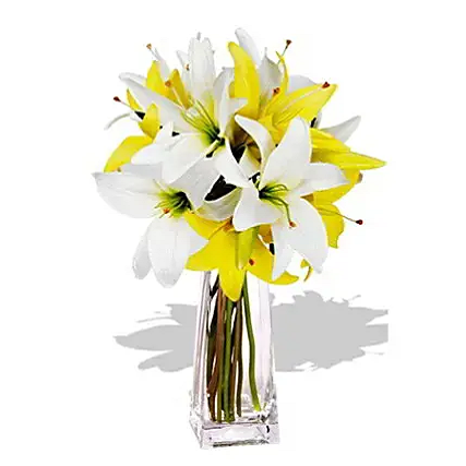 Bouquet of Yellow and White Lilies