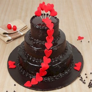 3 Tier Chocolate Semi Fondant Cake