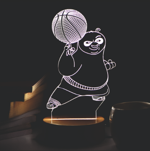 PANDA WITH VOLLEY BALL 3D LED Acrylic Lamp