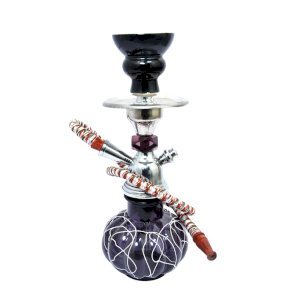 Black Glass Metal Hookah