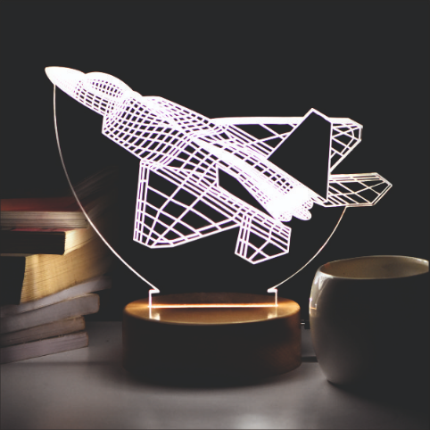 FIGHTER JET PLANE 3D LED Acrylic Lamp