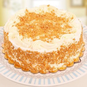 Eggless Crunchy Butterscotch Cake