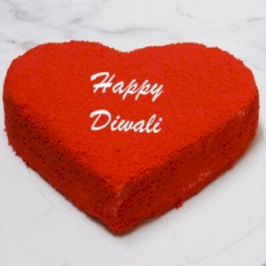 Happy Diwali Hearty Red Velvet Cake