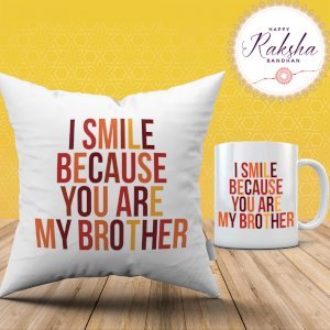 Because You are My Brother Cushion Mug Combo