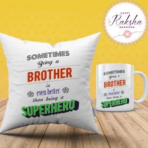 Being Brother Cushion Mug Combo