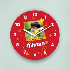 Maroon Personalized Wall Clock