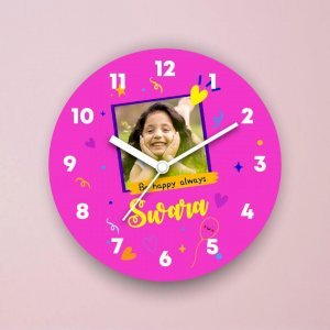Pink Personalized Wall Clock