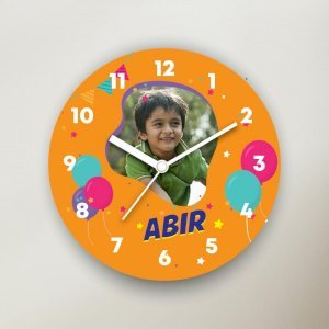 Orange Personalized Wall Clock