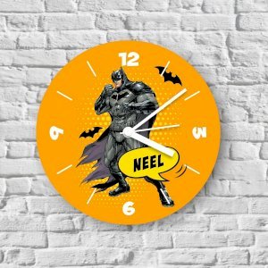 Batman Theme Persionalised Name Wall Clock