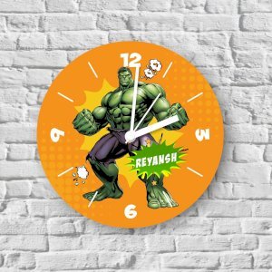 Hulk Theme Persionalised Name Wall Clock