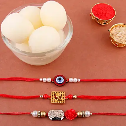 Combo of 3 Designer Rakhi Rasgulla