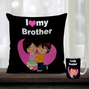 I Love My Brother Cushion Mug Combo