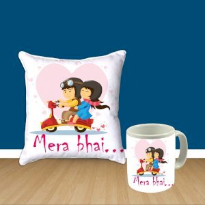 Mera Bhai Cushion Mug Combo