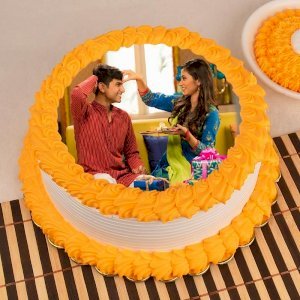 Pineapple Photo Cake for Rakhi