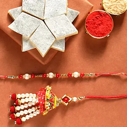 Rakhi Set and Kaju Katli Hamper