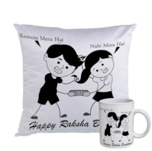 Remote Mera Hai Cushion Mug Combo