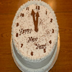 New Year Chocolate Clock Cake