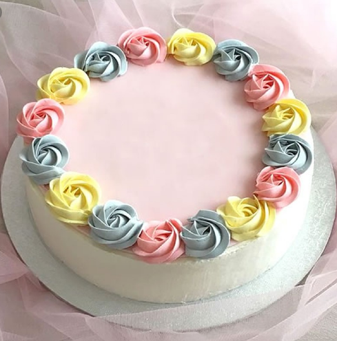 Multi Color Roses Pineapple Cake