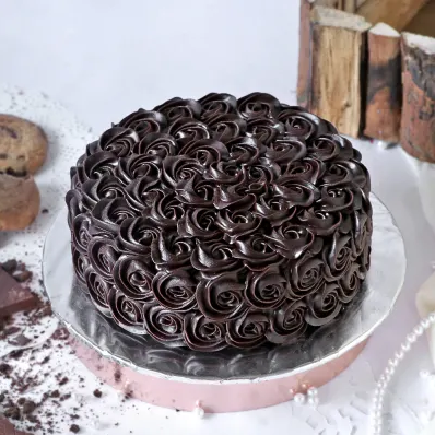 Dark Chocolate Rose Cake