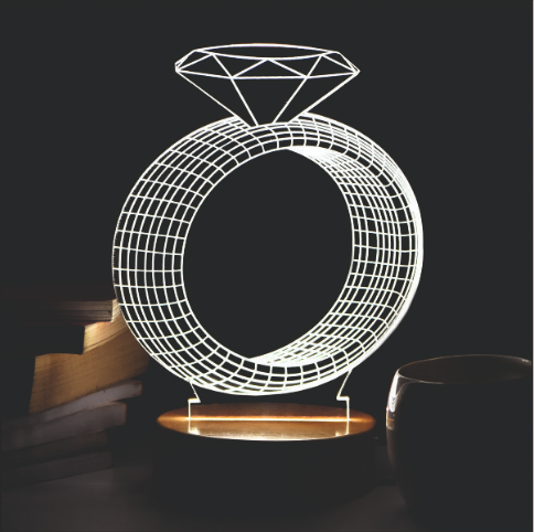 RING 3D LED Acrylic Lamp