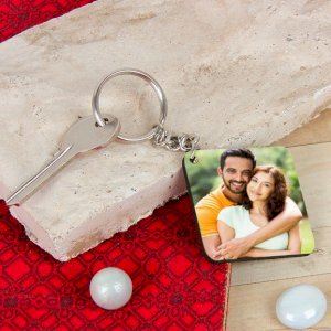 Wooden Square Key Chain