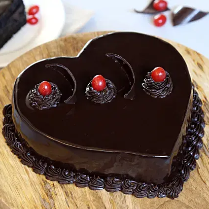 Heart Shape Chocolate Truffle Cake