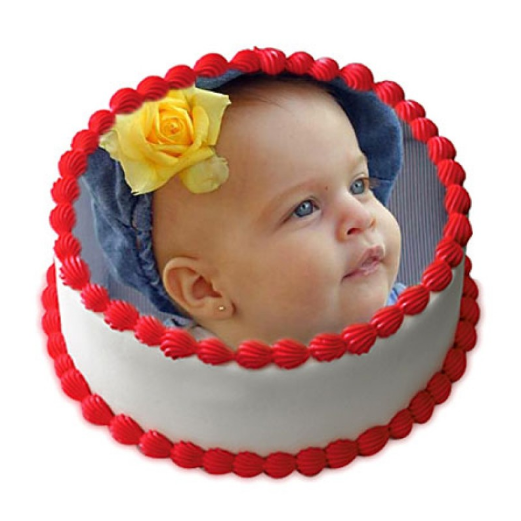 Cute Strawberry Photo Cake