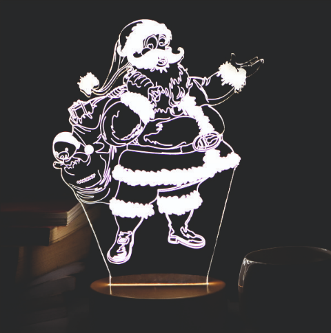 SANTA WITH GIFTS 3D LED Acrylic Lamp
