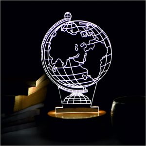 Earth Globe 3D LED Acrylic Lamp